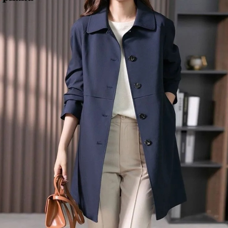 Women’s Single Button Short Trench Coat Winter