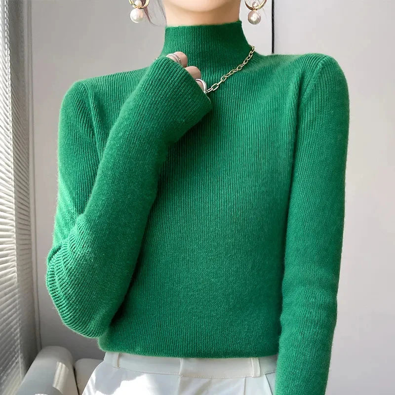 Women’s Sleeve Sweater with Half Turtleneck