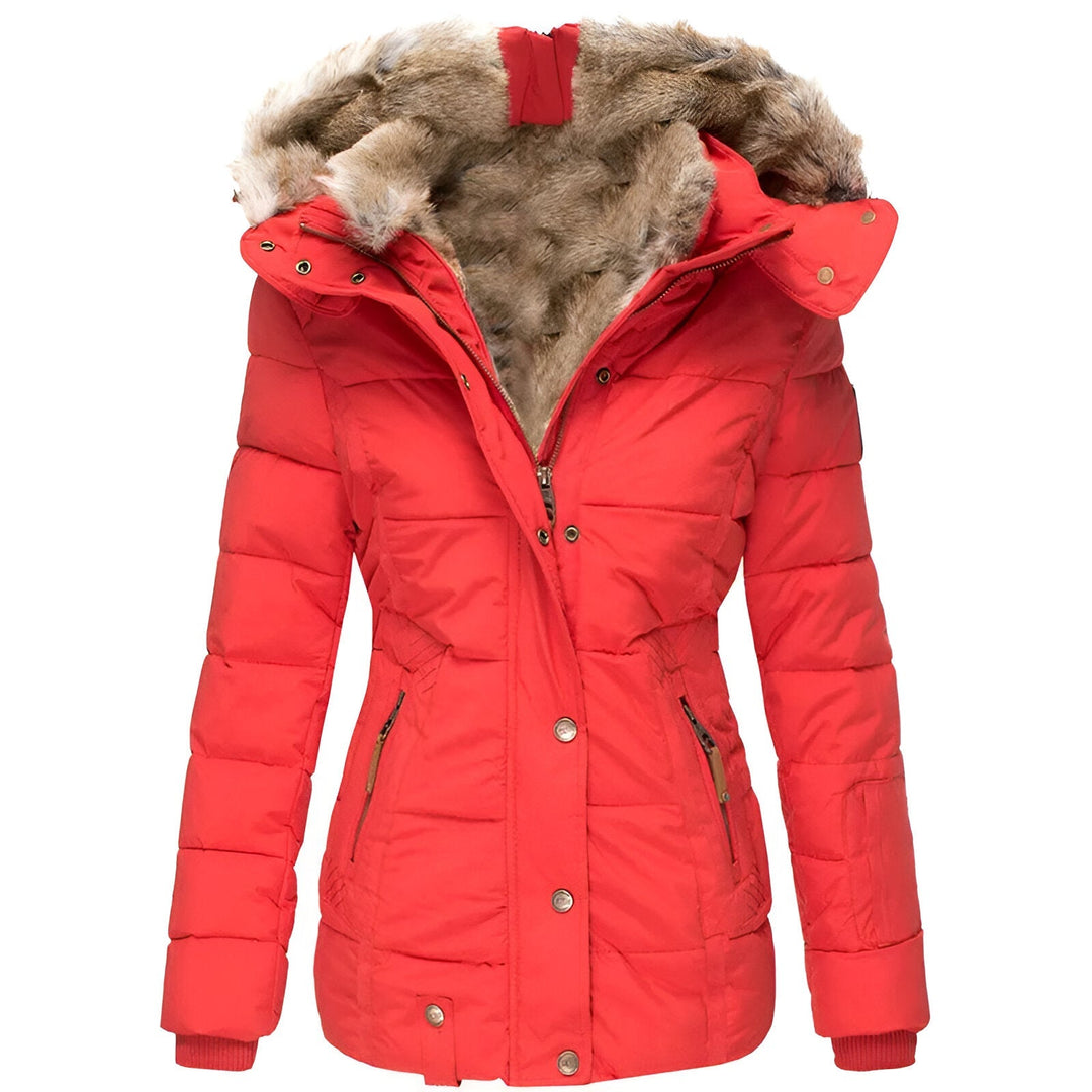 Women’s Slim Fit Winter Puffer Jacket with Removable Hood