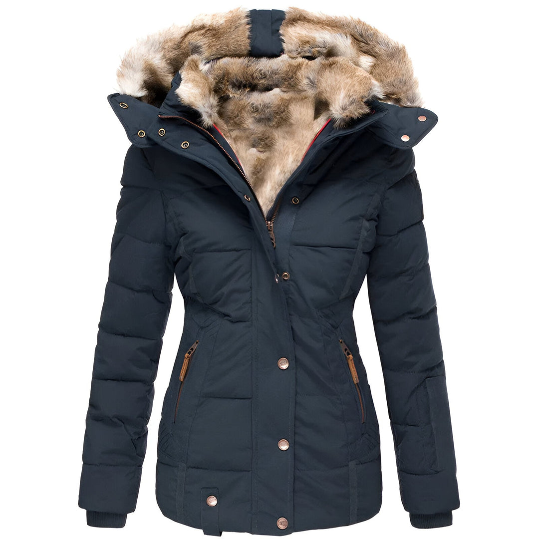 Women’s Slim Fit Winter Puffer Jacket with Removable Hood
