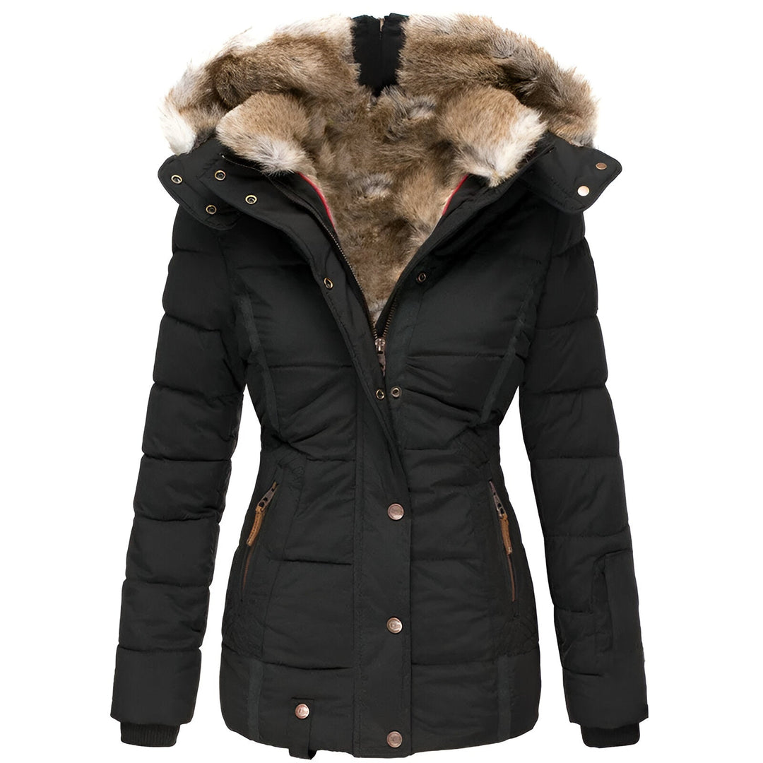 Women’s Slim Fit Winter Puffer Jacket with Removable Hood
