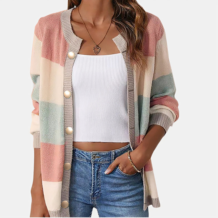 Women's Striped Long Cardigan