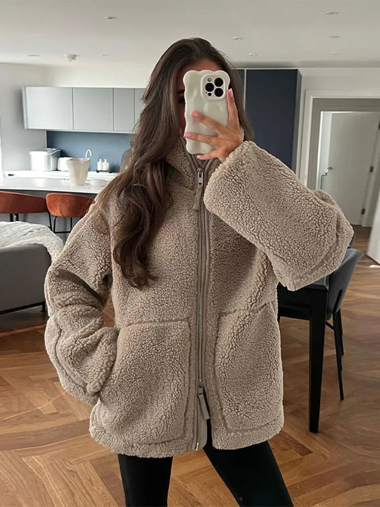 Women’s Teddy Jacket With Relaxed Collar