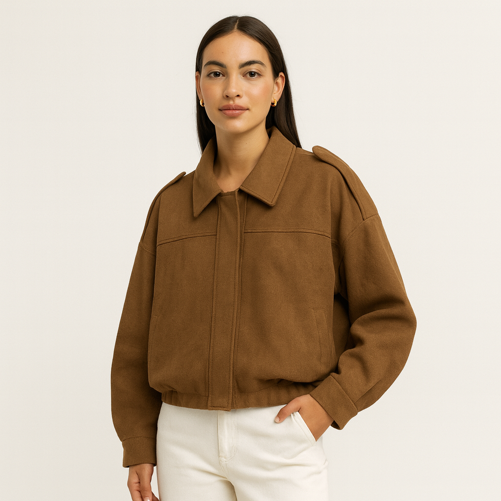 Women’s Trench Coat With Belted Waist And Lapel Collar