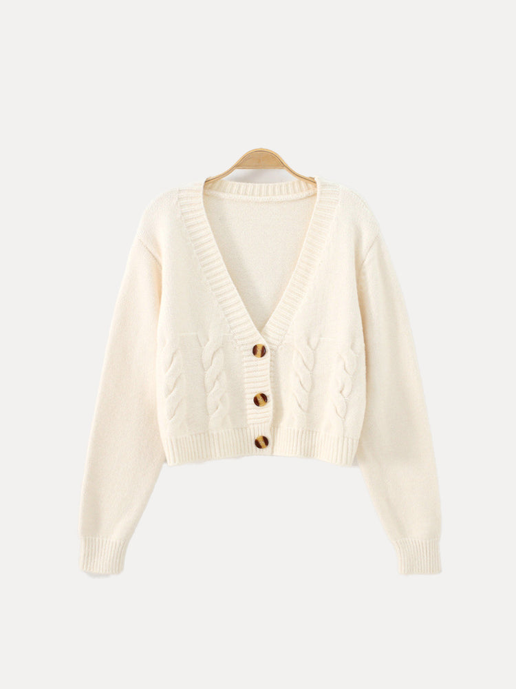 Women’s V-Neck Cropped Cardigan
