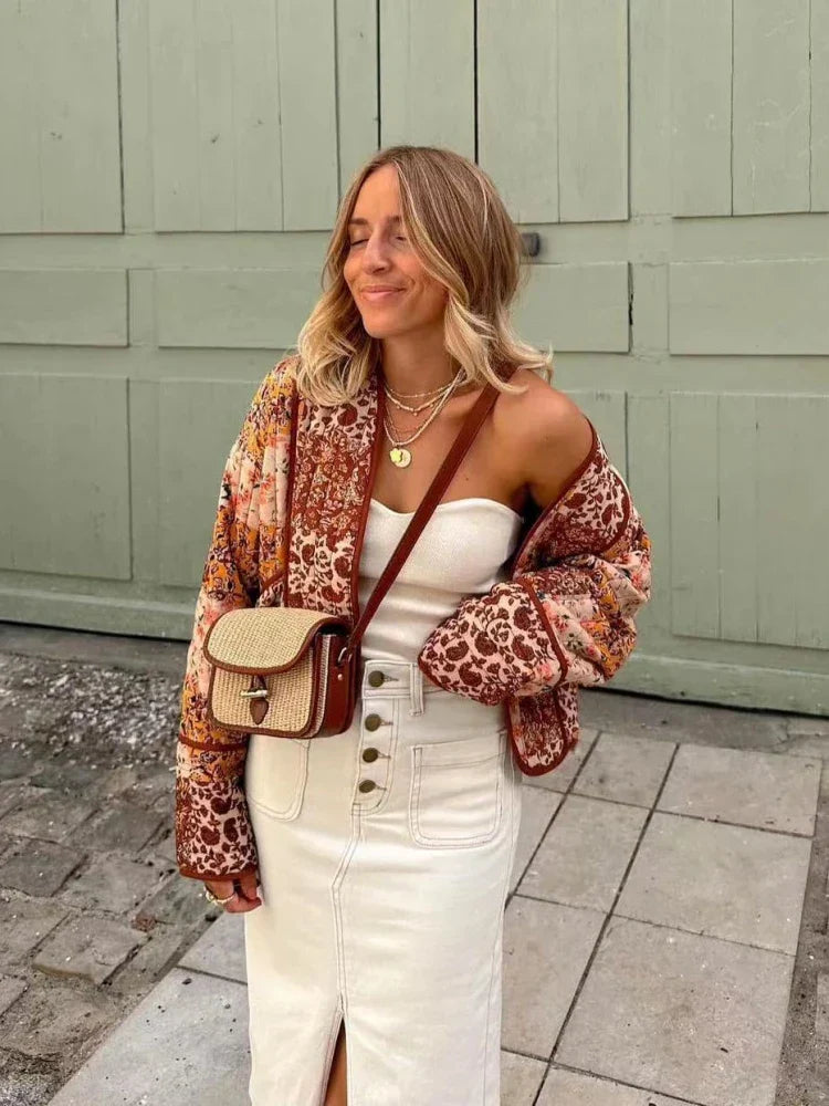 Women’s Vintage Cotton Patchwork Jacket