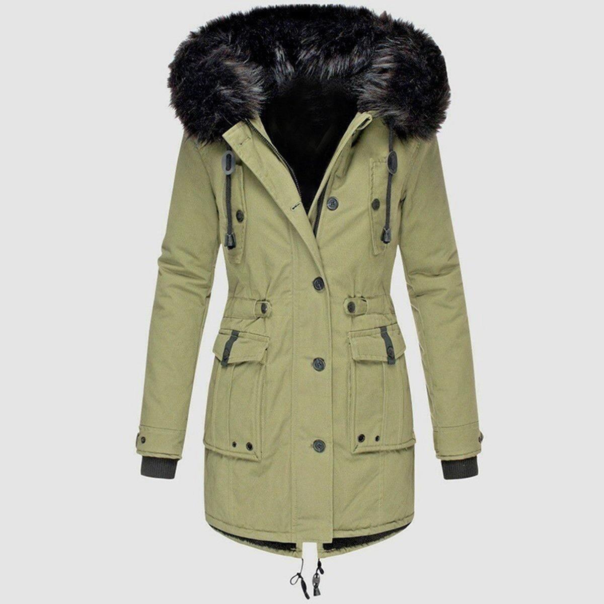 Women’s Winter Coat With Faux Fur Hood