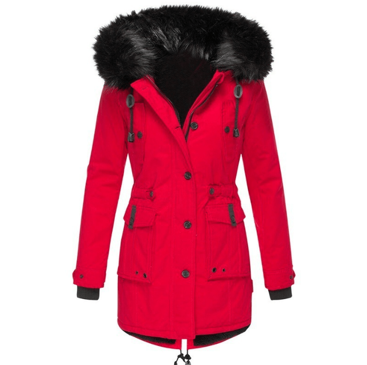 Women’s Winter Coat With Faux Fur Hood