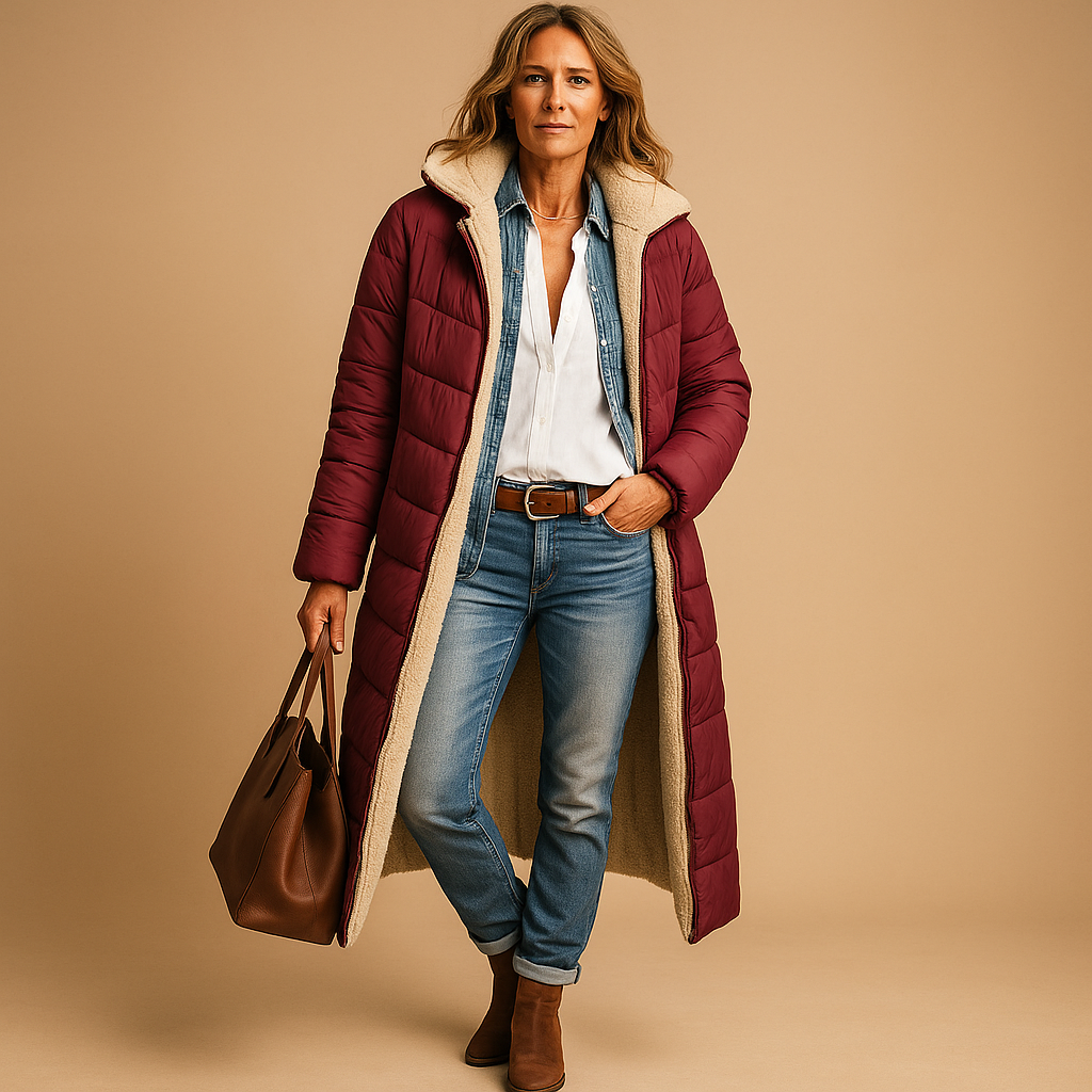 Women’s Long Padded Coat – Quilted Design & Winter Warmth 5