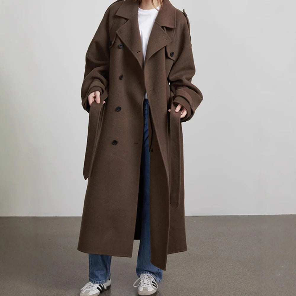 Women’s Winter Trench Coat With Belted Waist