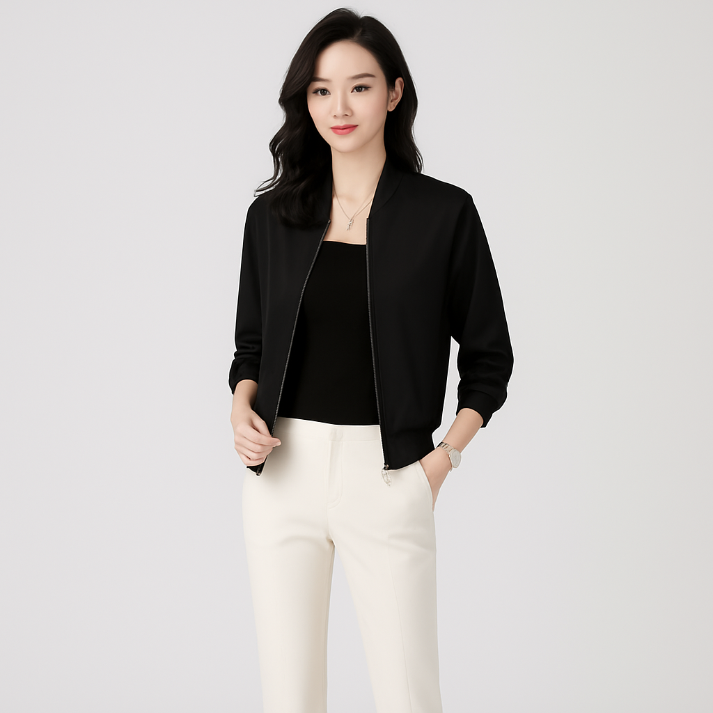 Women’s Zip-Front Jacket with Loose Fit