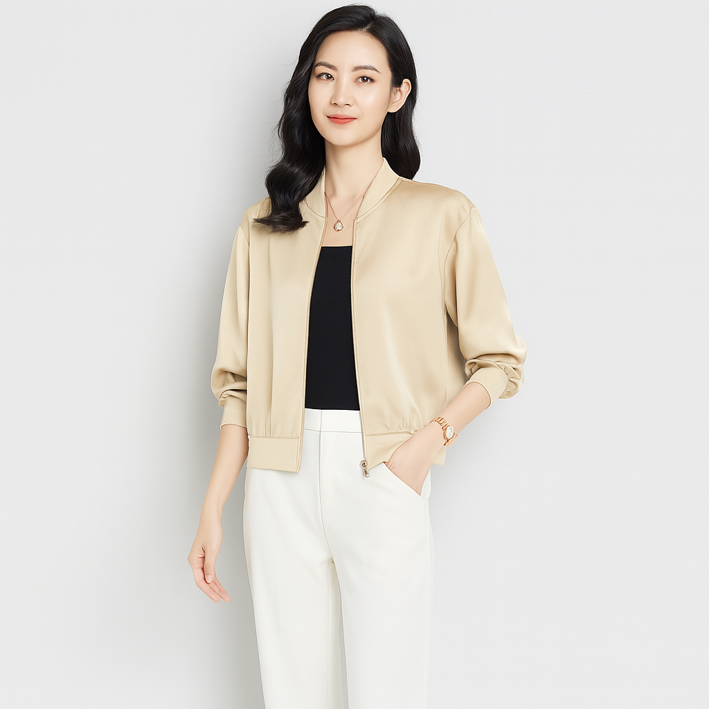 Women’s Zip-Front Jacket with Loose Fit