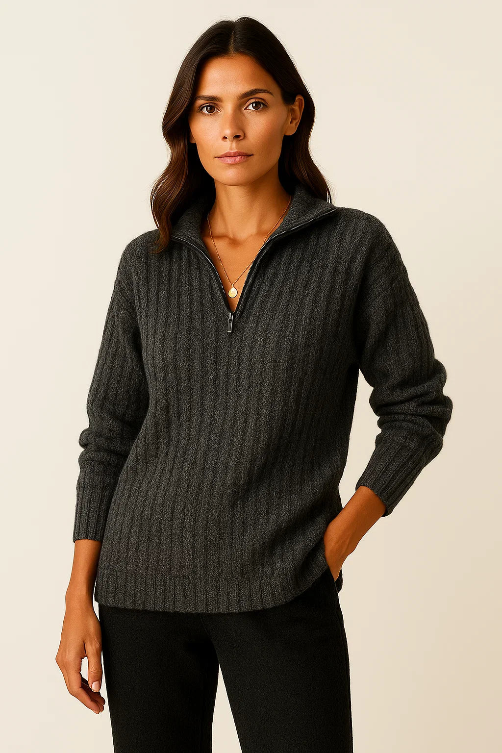 Women’s Half Zip Pullover – Casual Jumper with Long Sleeves 4