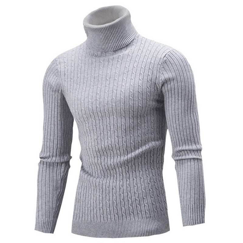 Jaimey - Men's Roll Neck Jumper with High Collar