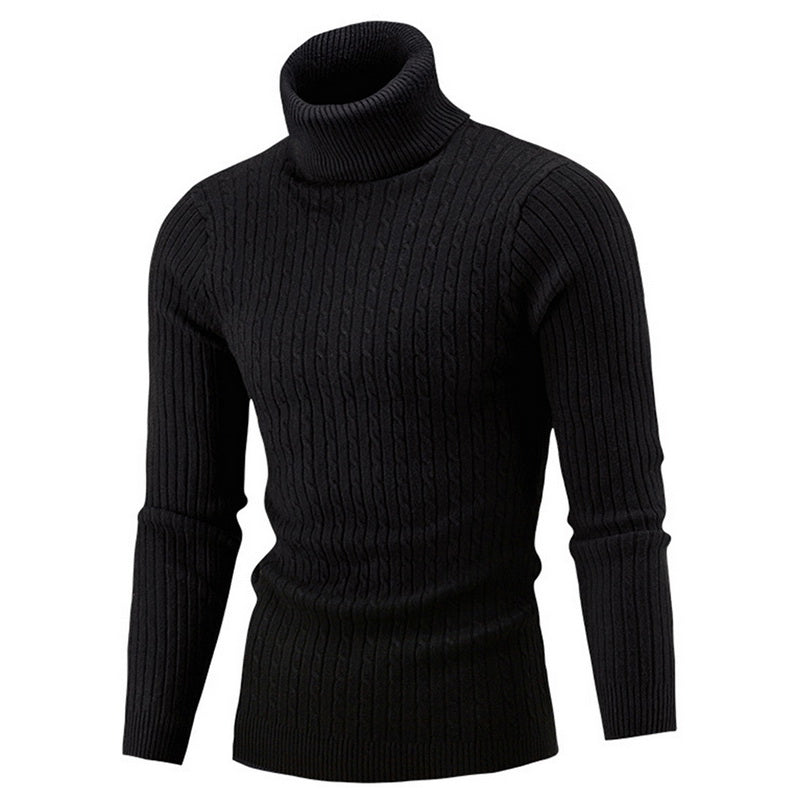 Jaimey - Men's Roll Neck Jumper with High Collar