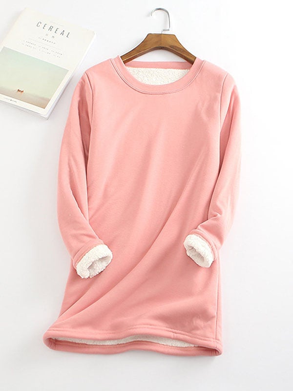 Karla - Women's plain cotton round-neck sweatshirt