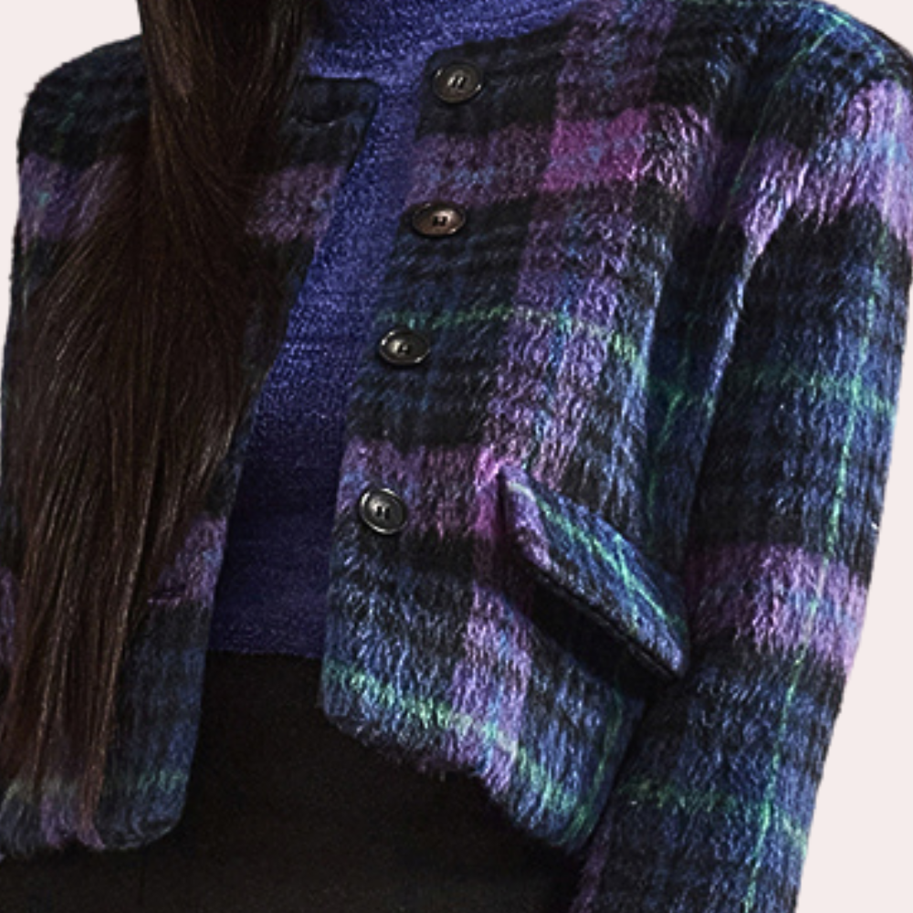 Eula - Elegant Women's Check Jacket