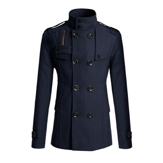 Isaac - Long winter coat for men with high collar