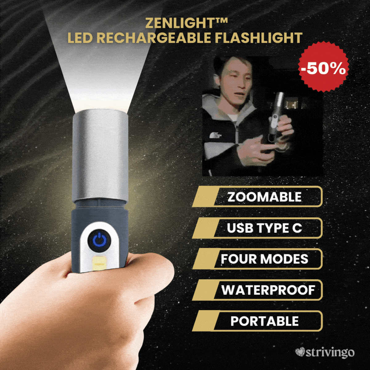 Zenlight™ - Rechargeable LED flashlight