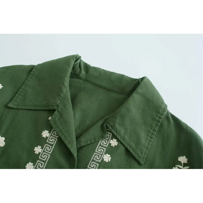 Bryelle - Women's Linen Jacket with Embroidery