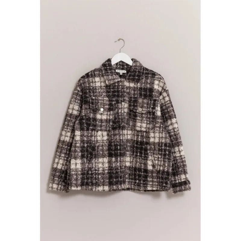 Korah - Checked boucle jacket with button fastening