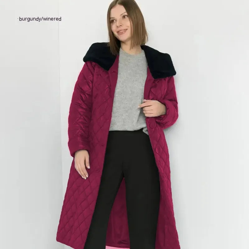 Aurorah - Fitted Cotton Quilted Jacket with Large Collar