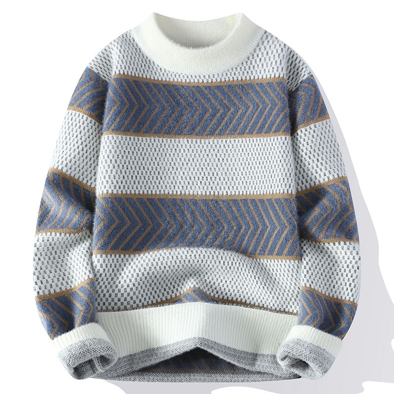 Claudio - Men's Striped and Patterned Sweater