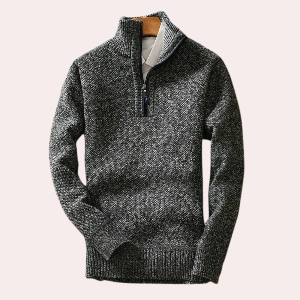 Brice - Men's Zip-up Sweatshirt with Stand-up Collar