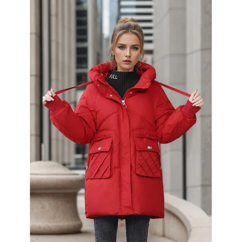 Bellah - Warm Winter Coat with Hood and Pockets