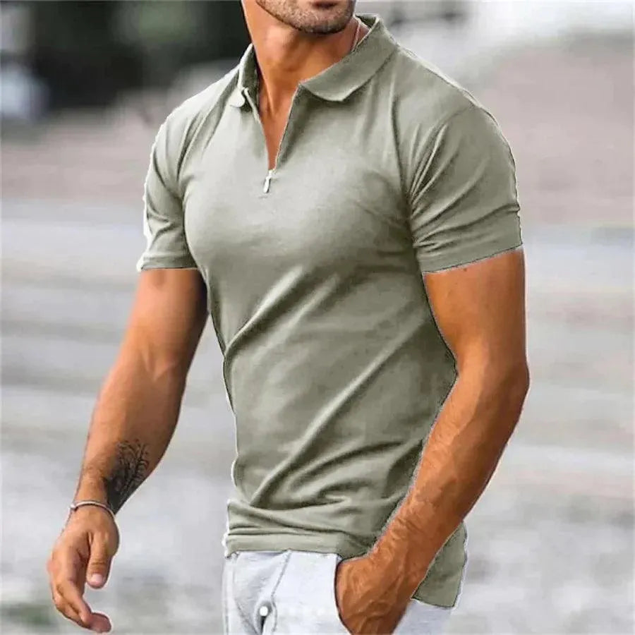 Eli - Elegant Slim Fit Polo Shirt with Zipper for Men