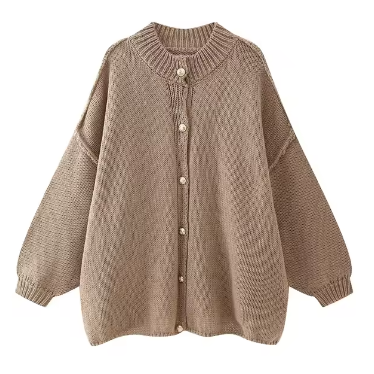 Bianca - Women's Casual Cardigan with Metallic Buttons