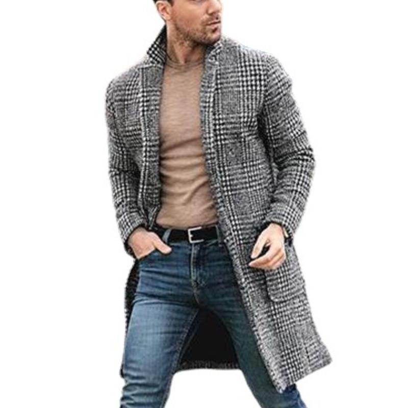 David - Men's long checked coat