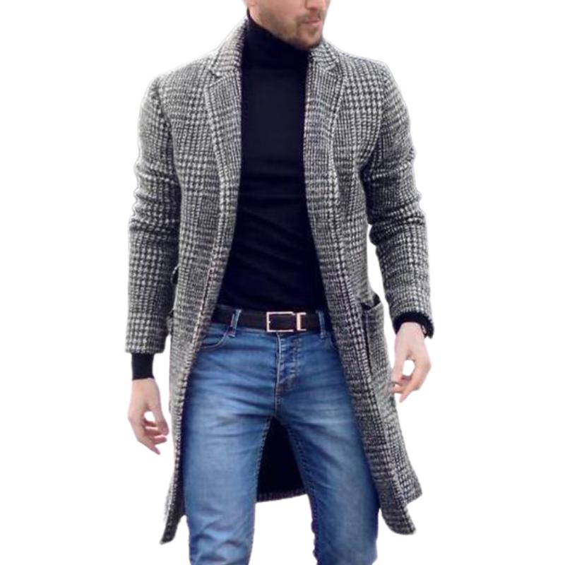 David - Men's long checked coat