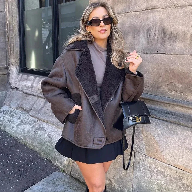 Women’s Oversized Jacket with Front Pockets
