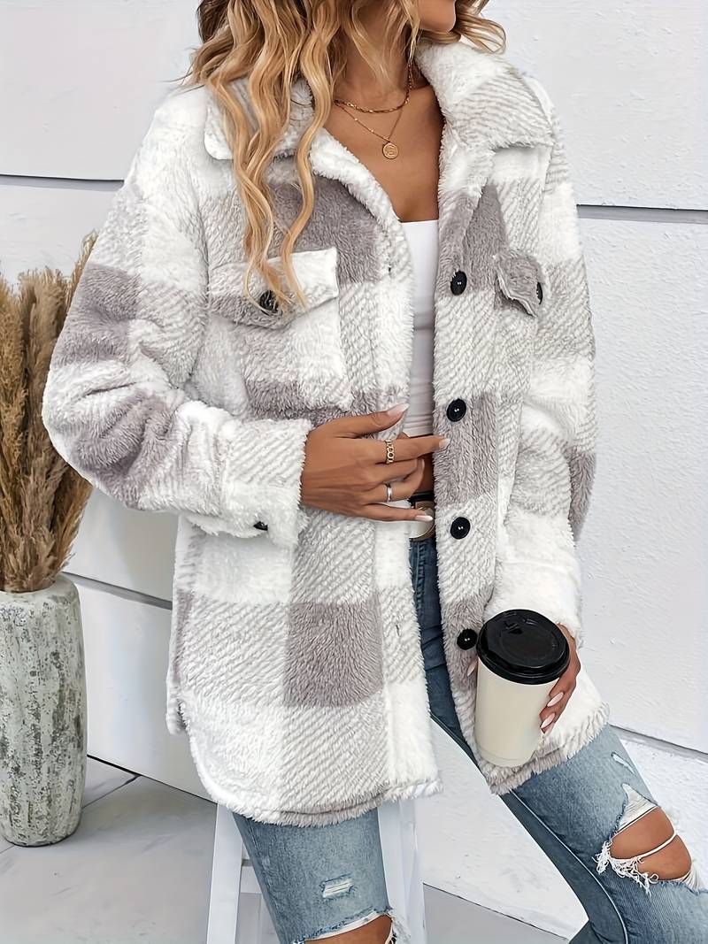Women’s Checked Button-Up Jacket