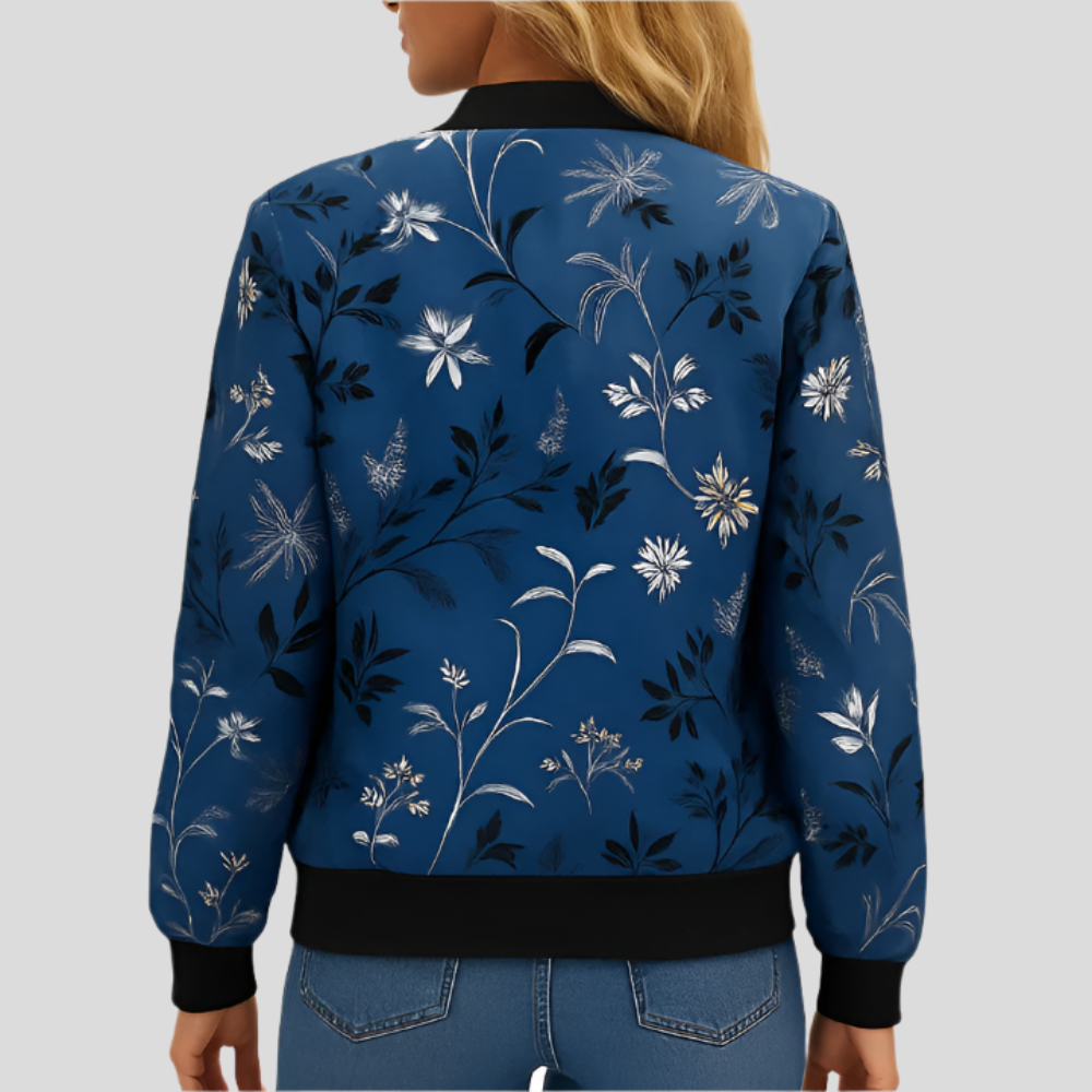 Women’s Floral Bomber Jacket with Print