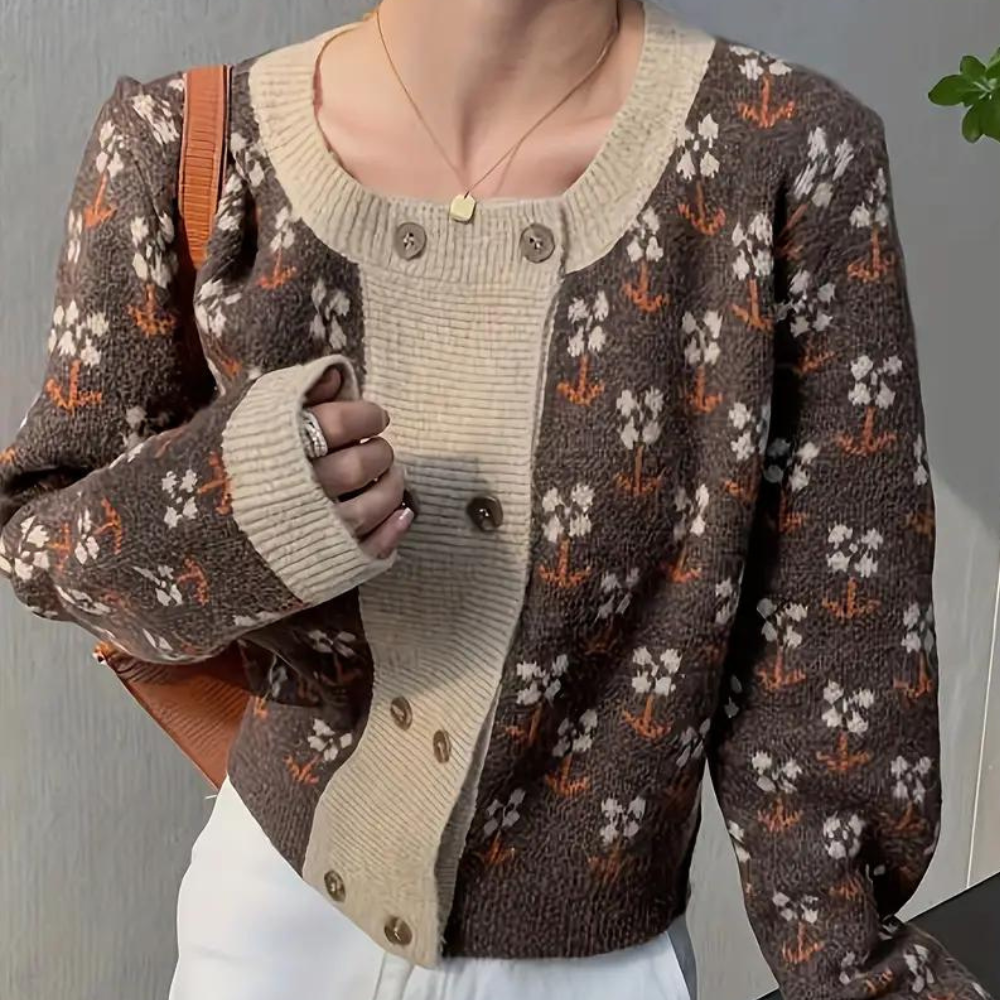 Dorothy - Women's elegant floral cardigan