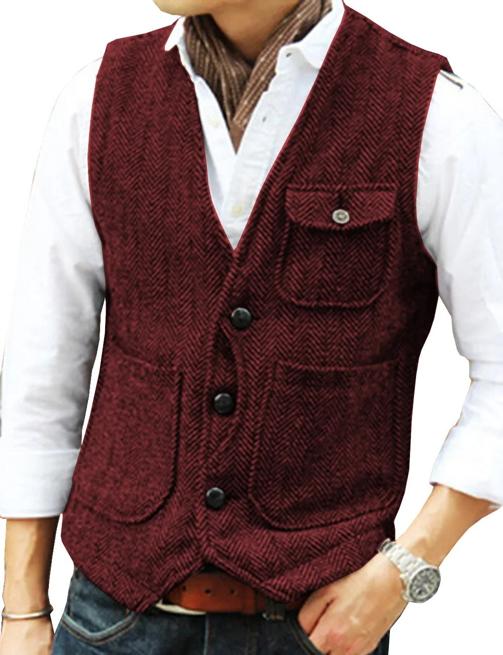 Maverick - Men's Vintage Tweed Sleeveless Vest