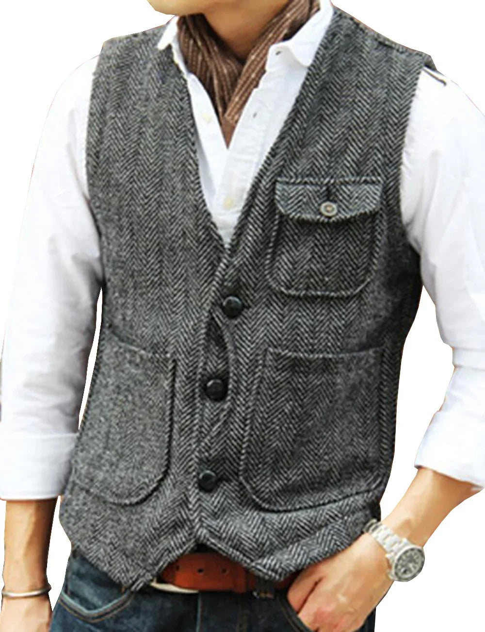 Maverick - Men's Vintage Tweed Sleeveless Vest