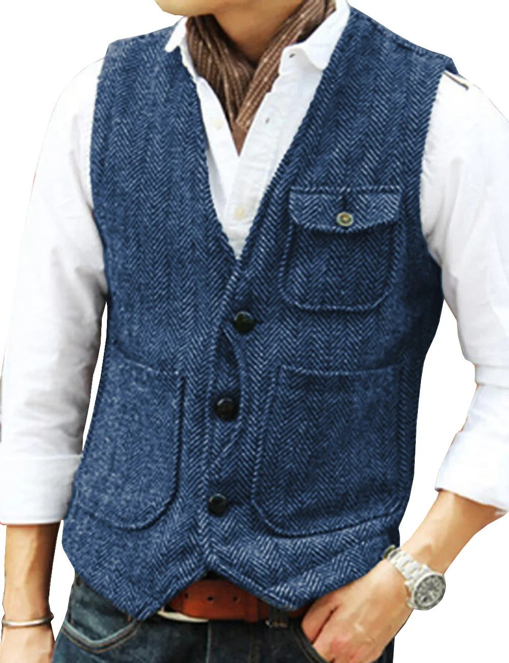 Maverick - Men's Vintage Tweed Sleeveless Vest