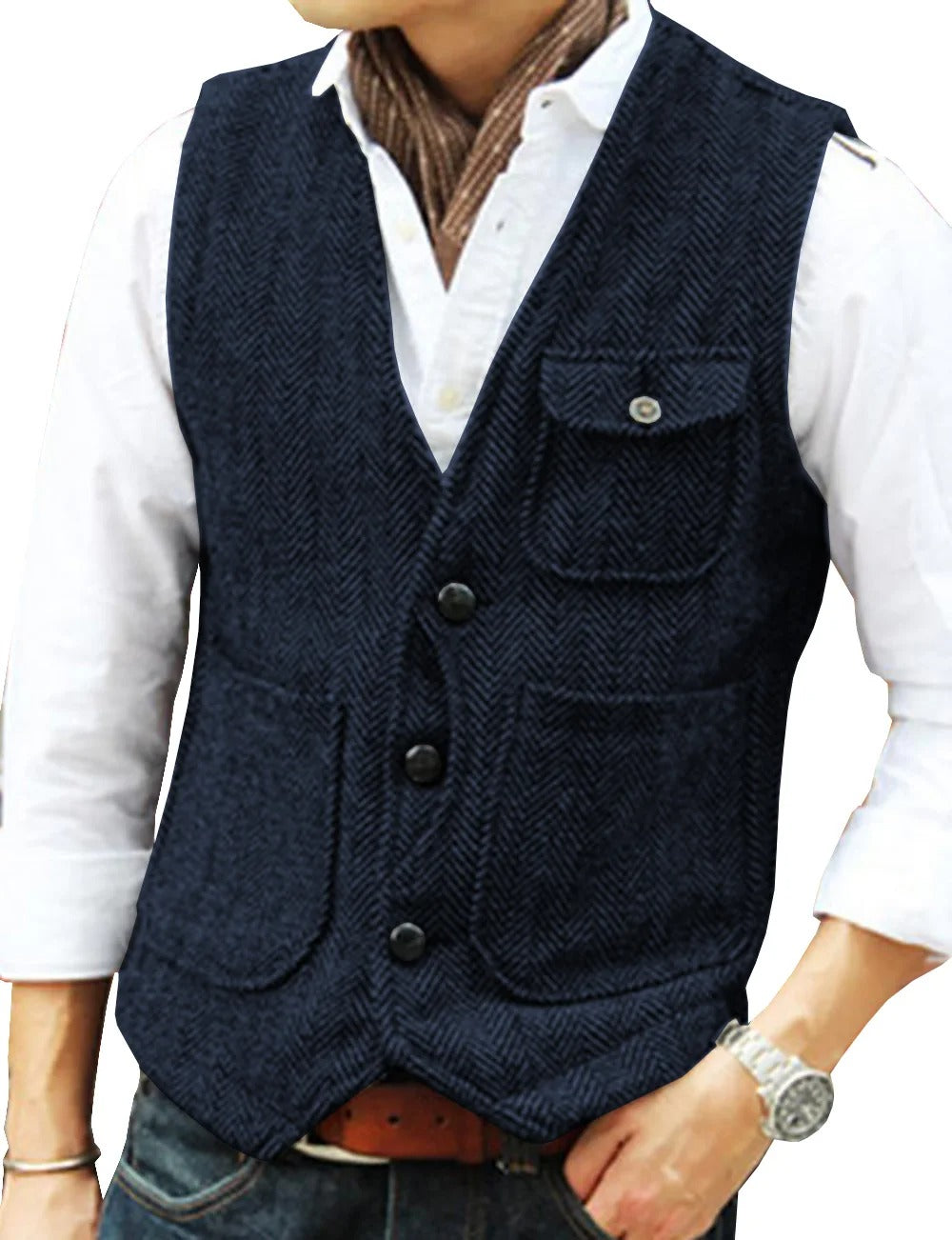 Maverick - Men's Vintage Tweed Sleeveless Vest