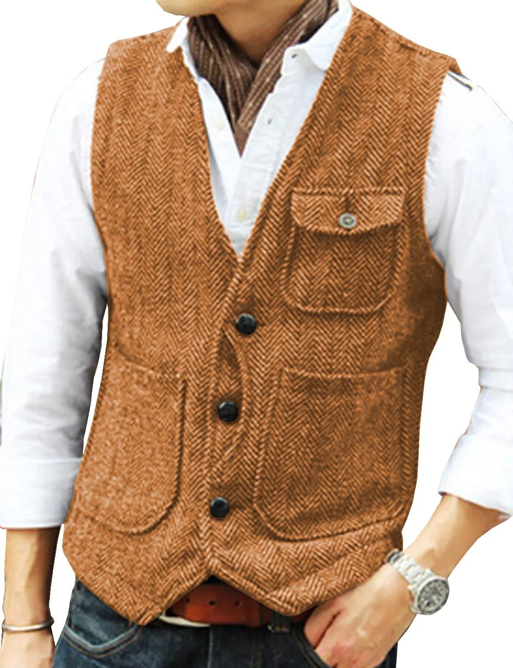 Maverick - Men's Vintage Tweed Sleeveless Vest