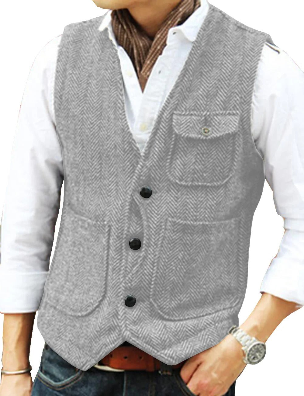 Maverick - Men's Vintage Tweed Sleeveless Vest