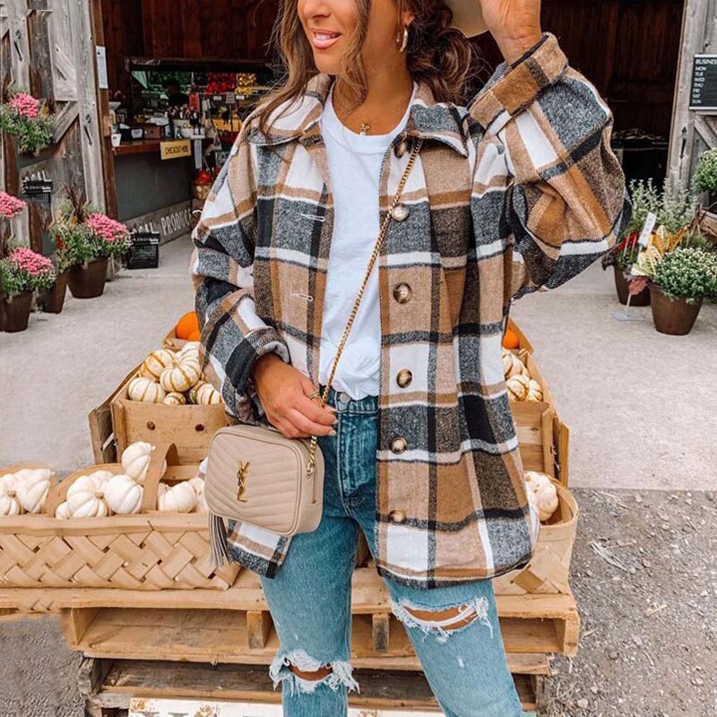 Anna - Fashionable Oversized Flannel Shirt