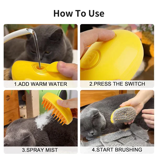 1+1 FREE | PurrfectGroom™ Multi-Purpose Pet Steam Brush