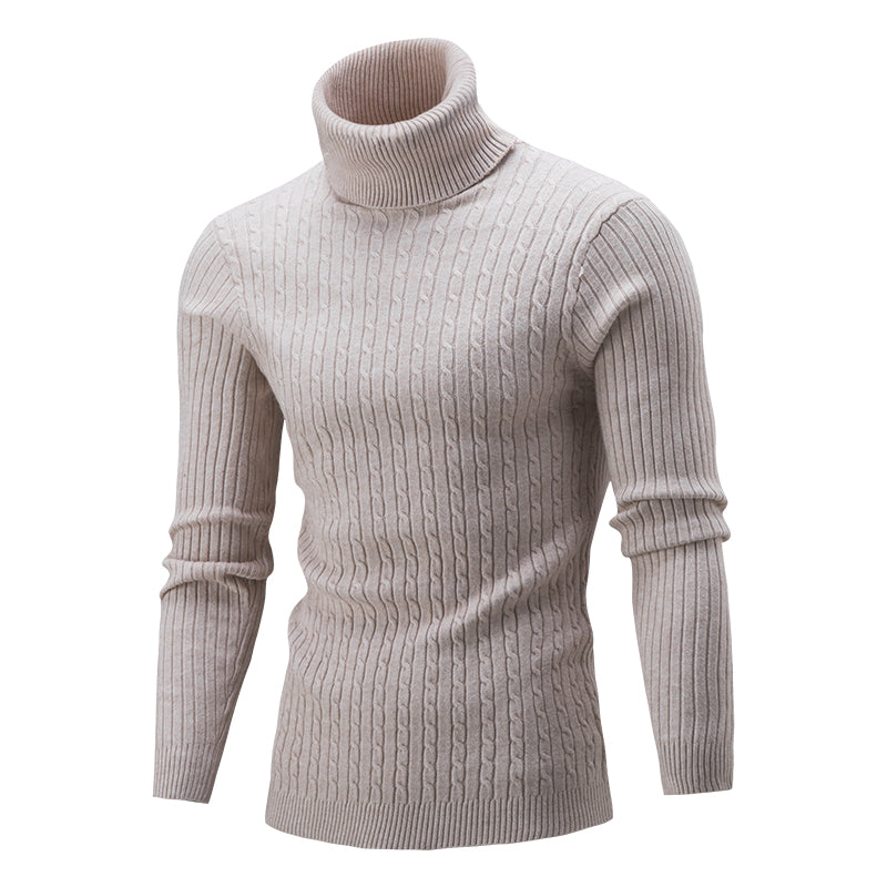 Jaimey - Men's Roll Neck Jumper with High Collar